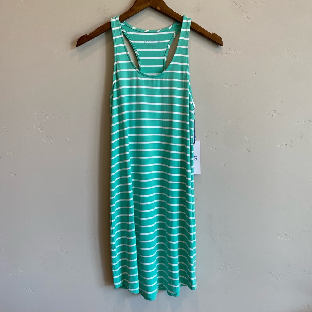 SOUTHERN TIDE Bermuda Teal Reagan Stripe Super Soft Perf Dress